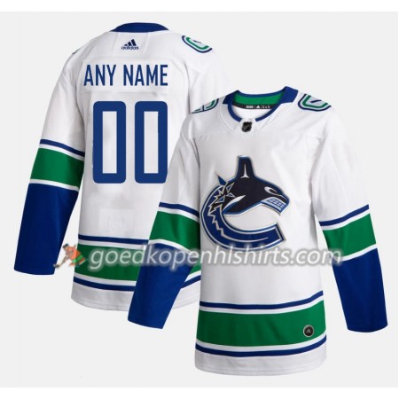 Vancouver Canucks Custom Adidas 2019-2020 Wit Authentic Shirt - Mannen